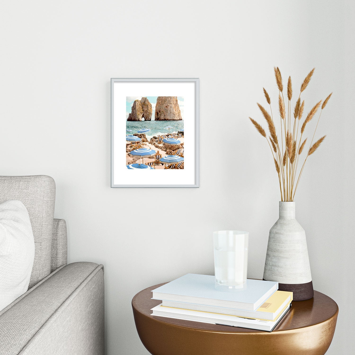 Gal Design La Fontelina Beach Metal Framed Art Print