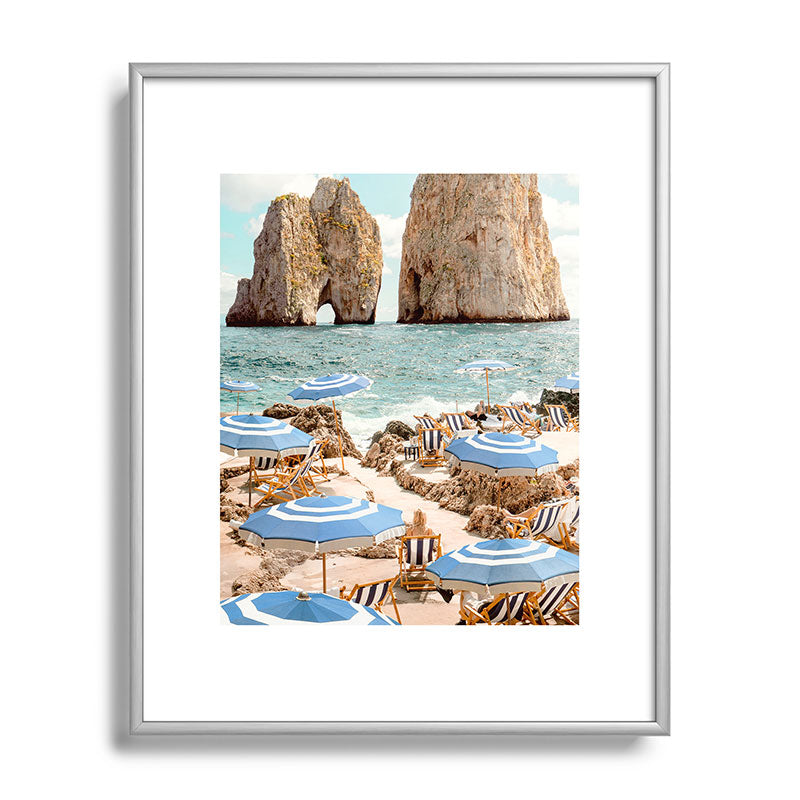 Gal Design La Fontelina Beach Metal Framed Art Print