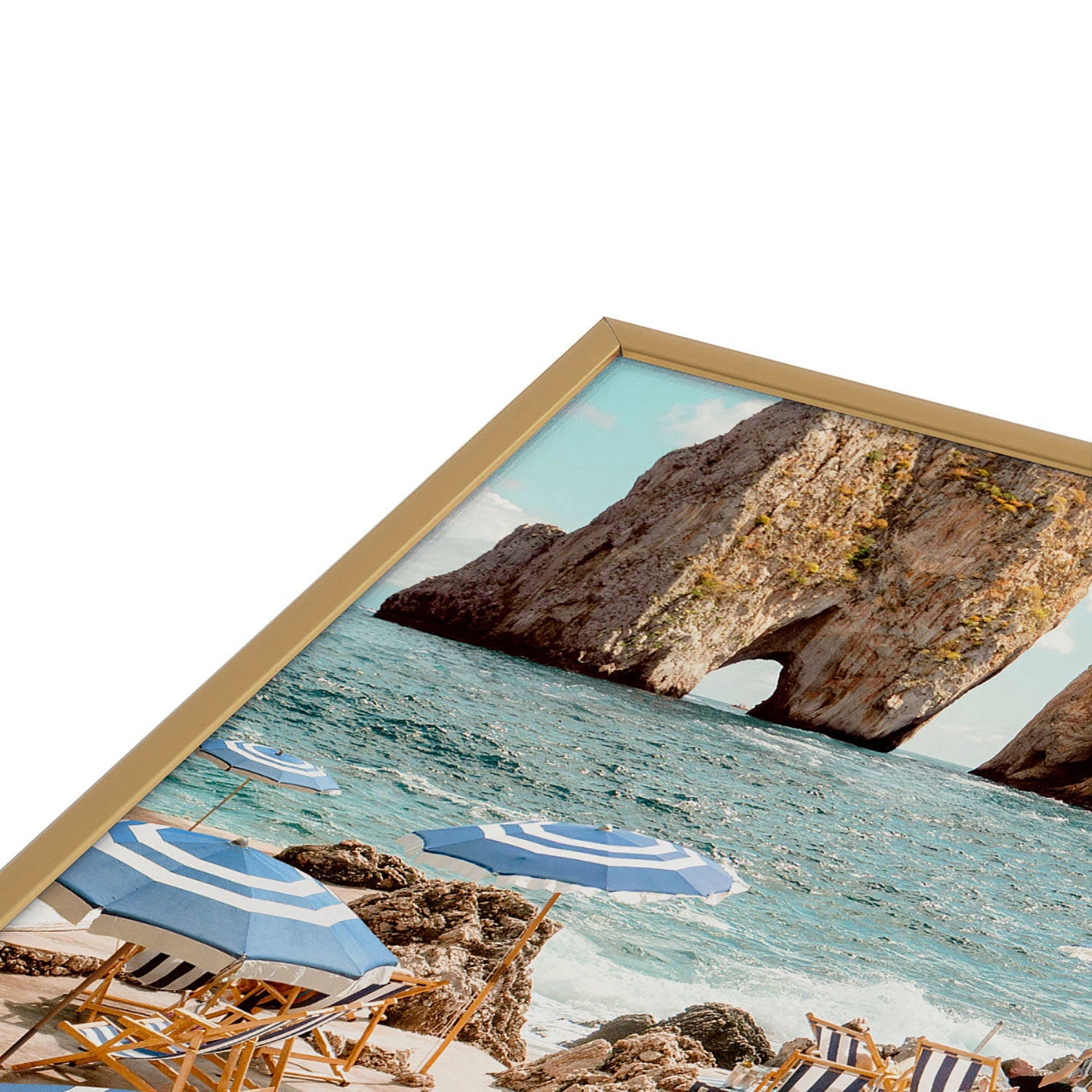 Gal Design La Fontelina Beach Square Metal Framed Art Print