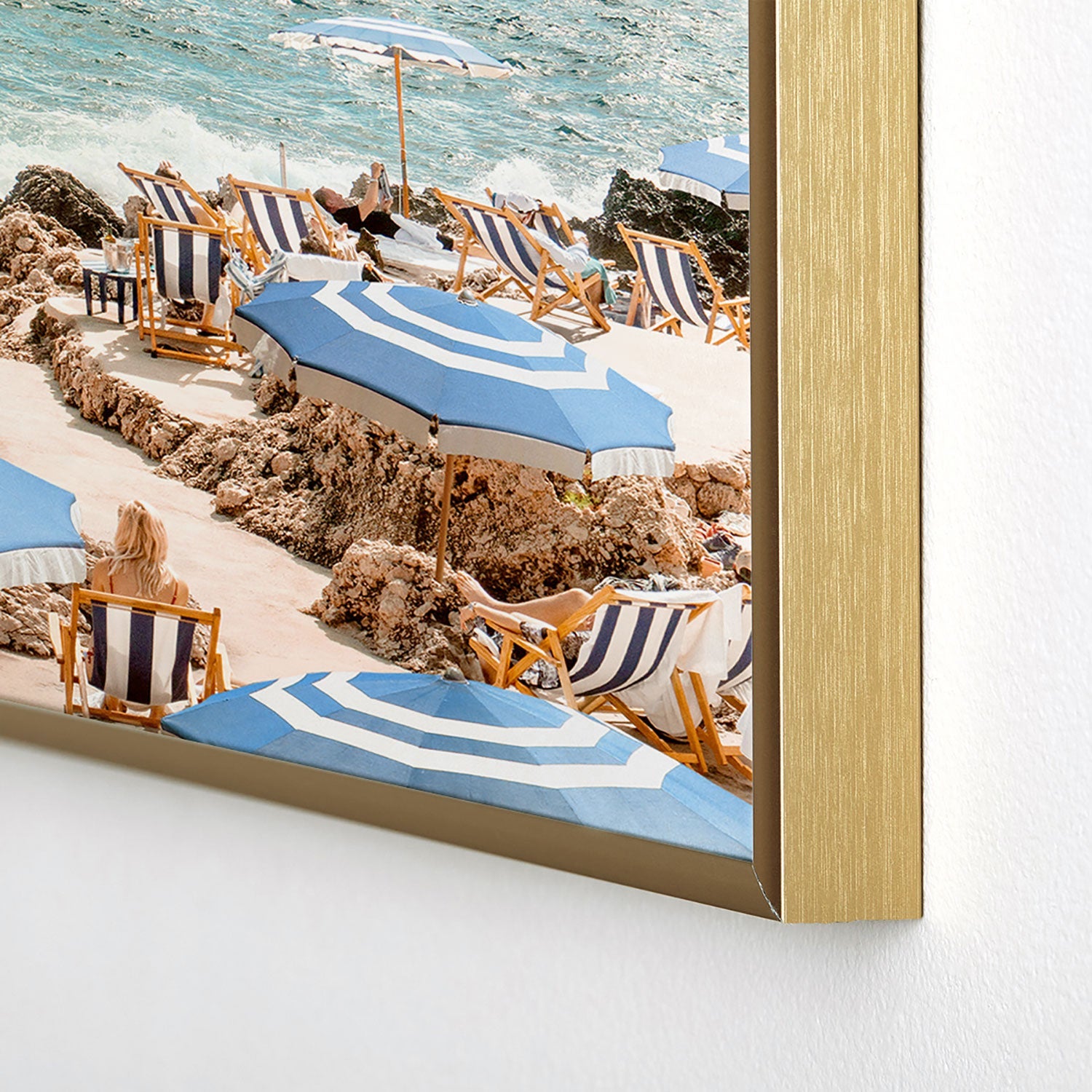 Gal Design La Fontelina Beach Square Metal Framed Art Print