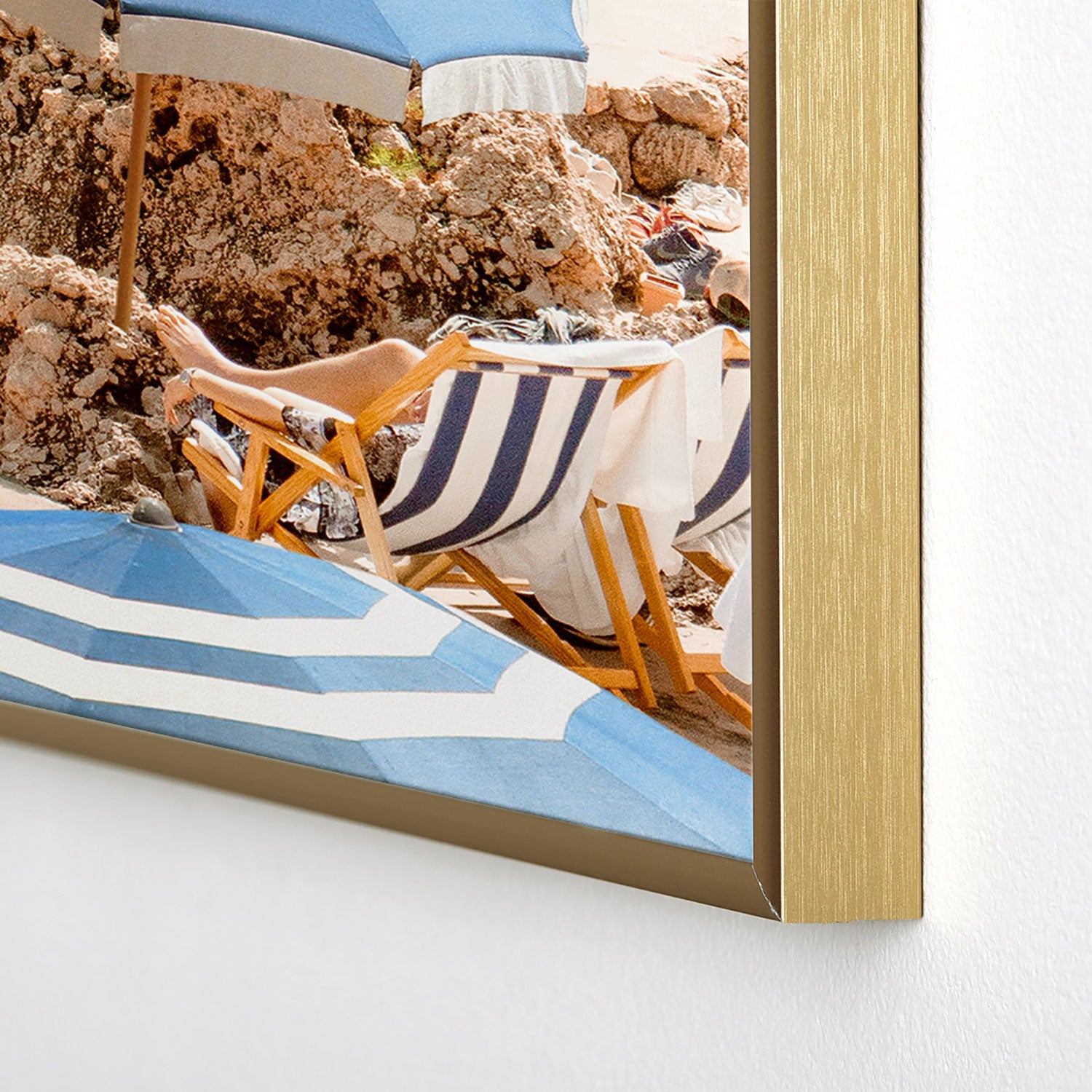 Gal Design La Fontelina Beach Square Metal Framed Art Print