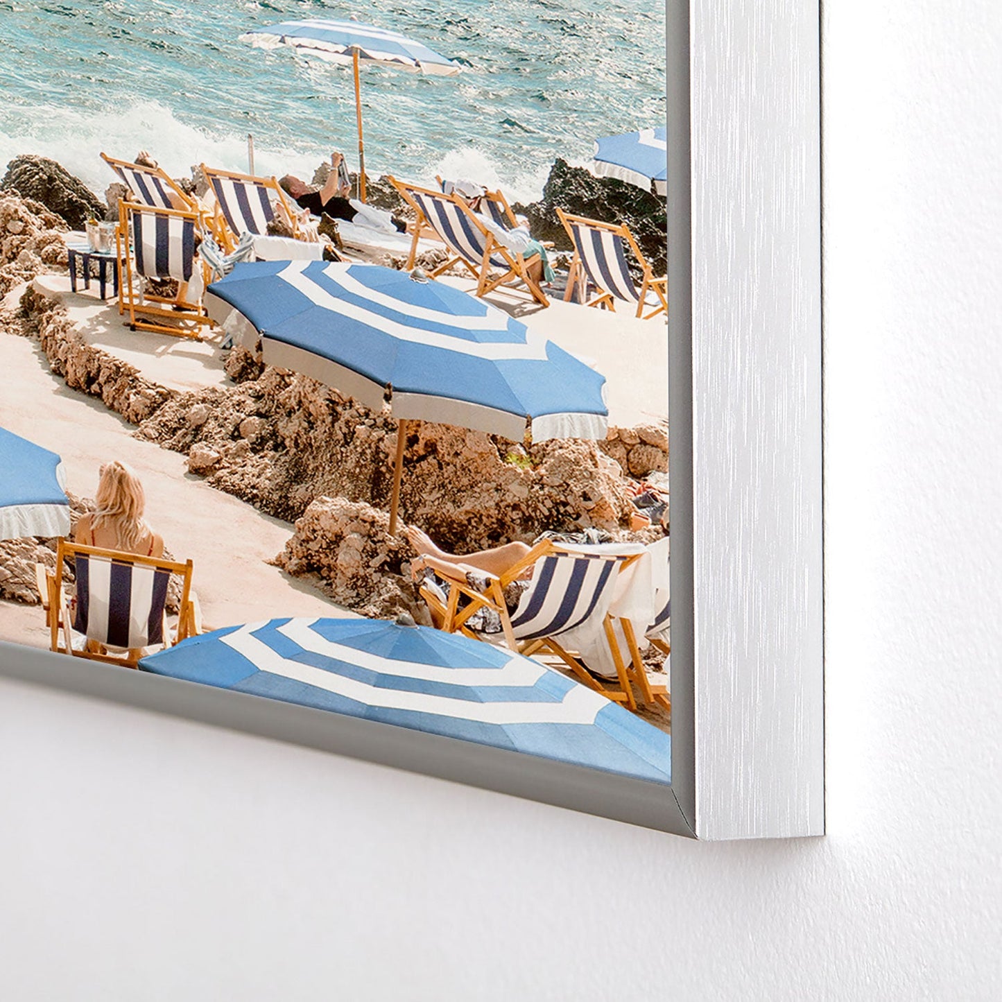 Gal Design La Fontelina Beach Square Metal Framed Art Print