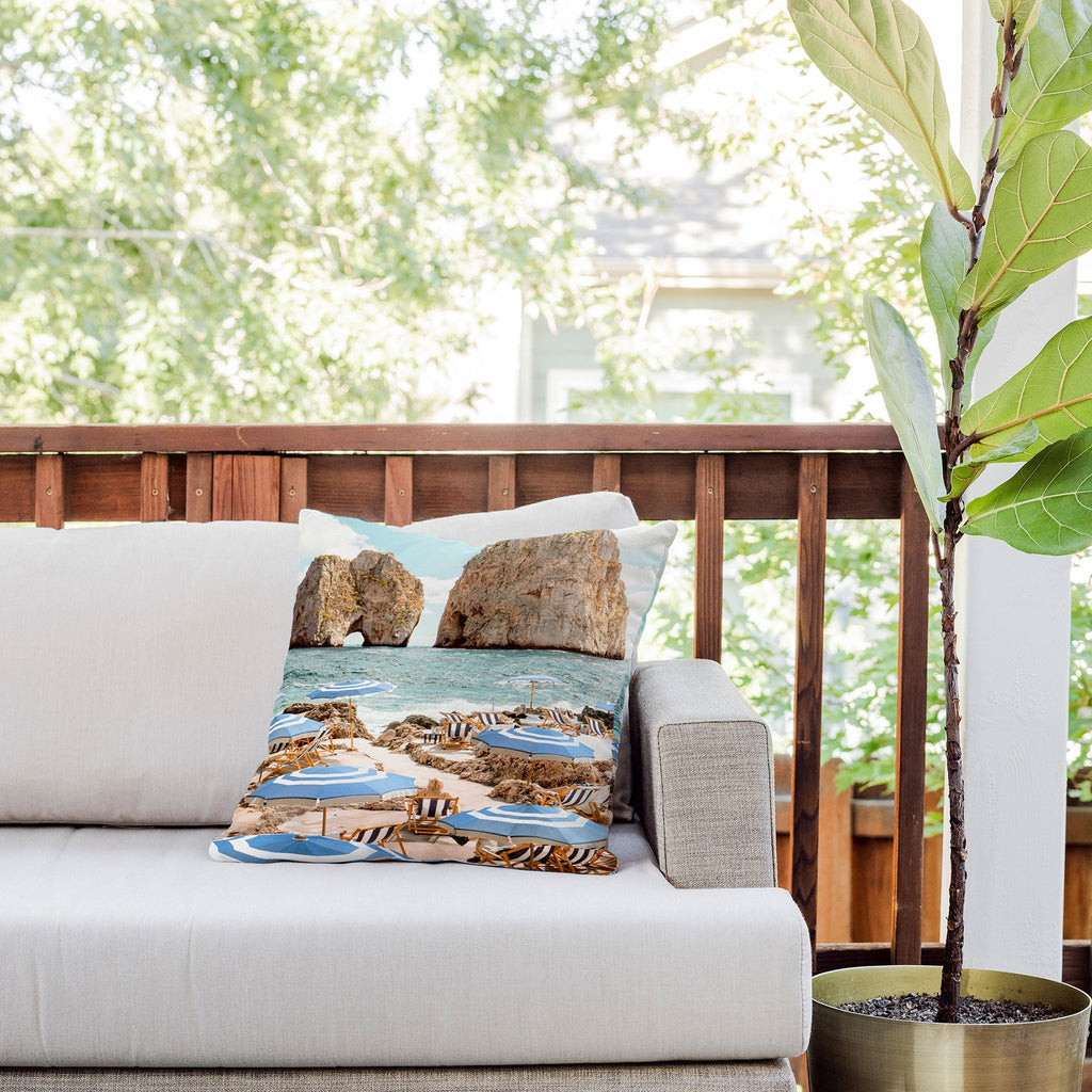 Gal Design La Fontelina Beach Outdoor Throw Pillow