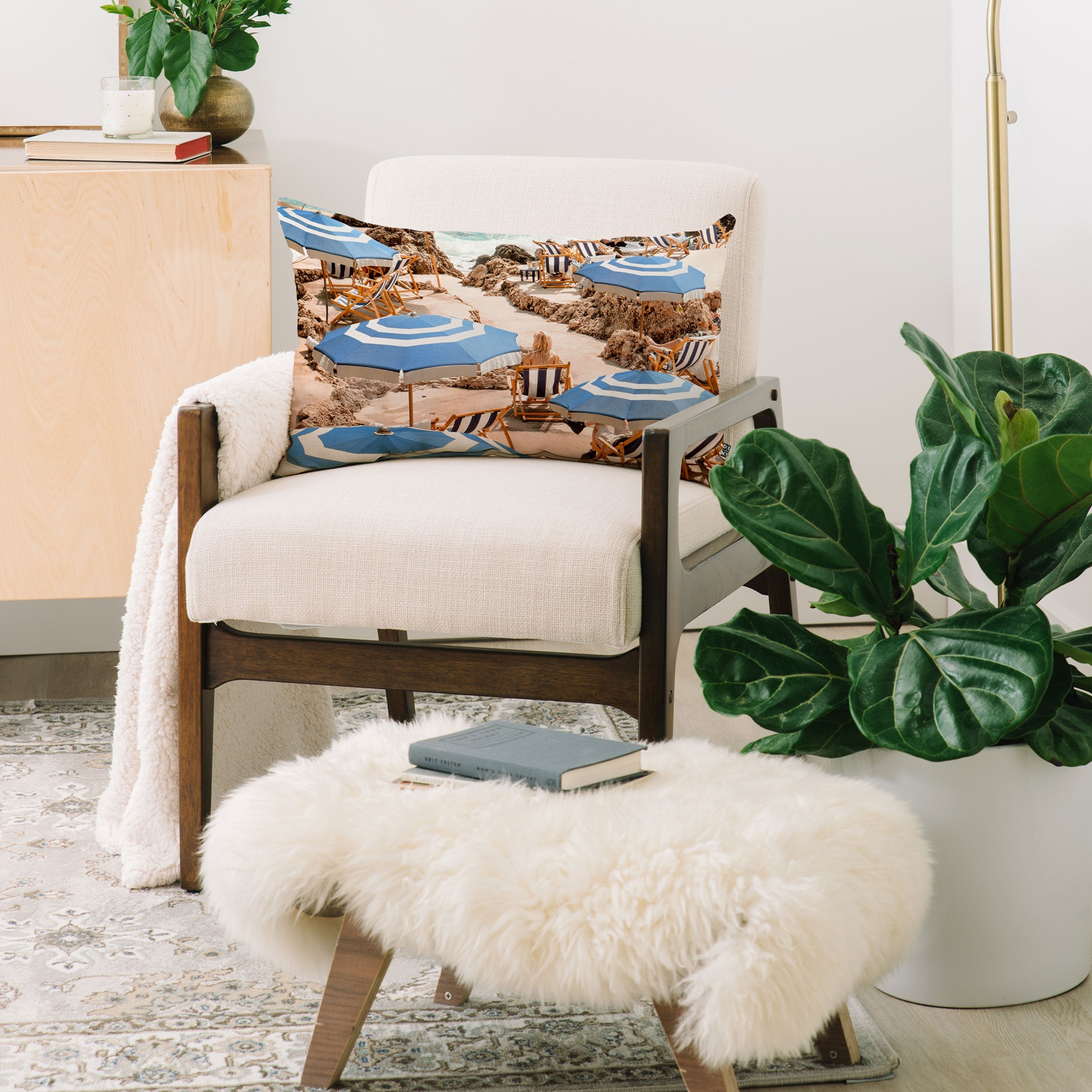 Gal Design La Fontelina Beach Oblong Throw Pillow