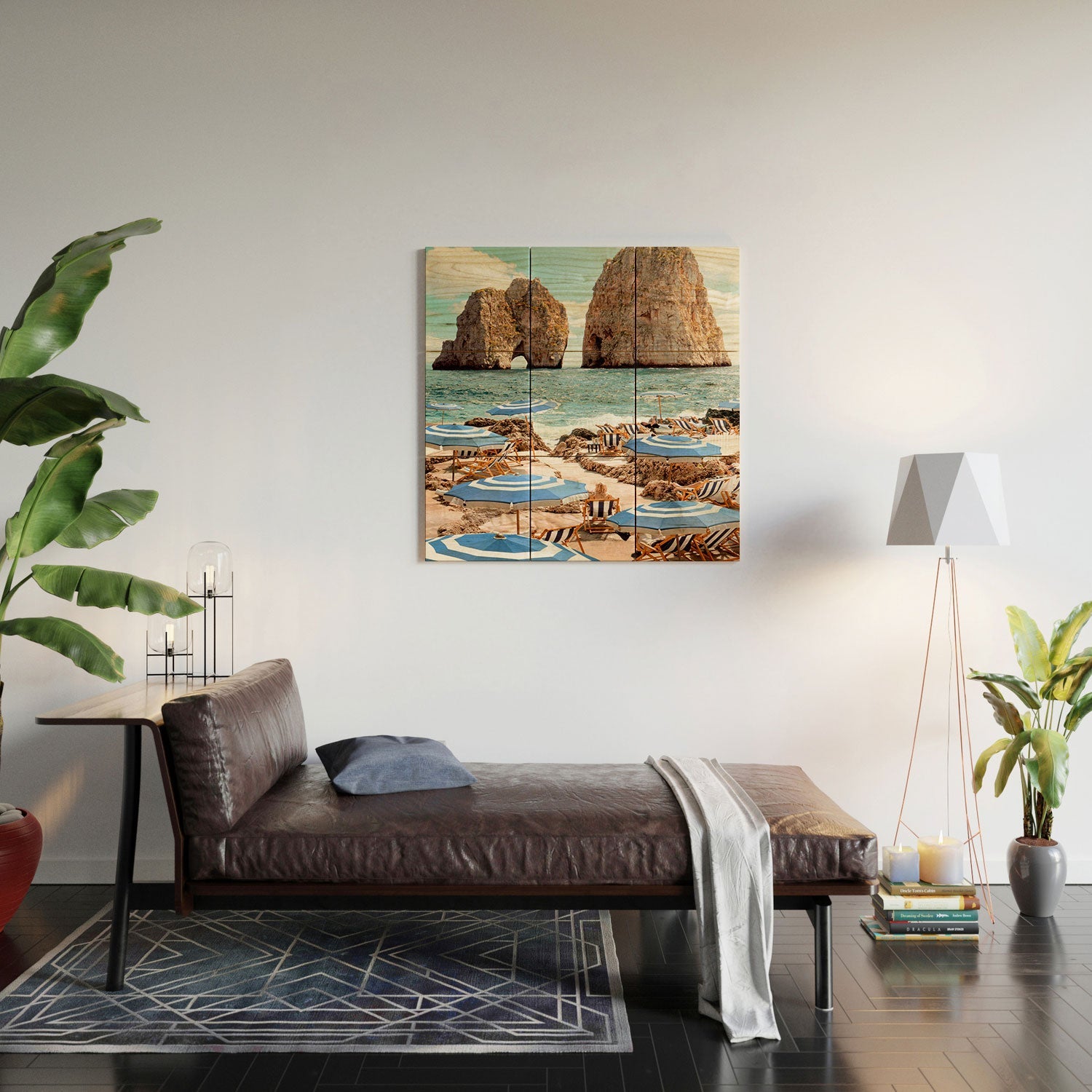 Gal Design La Fontelina Beach Wood Wall Mural