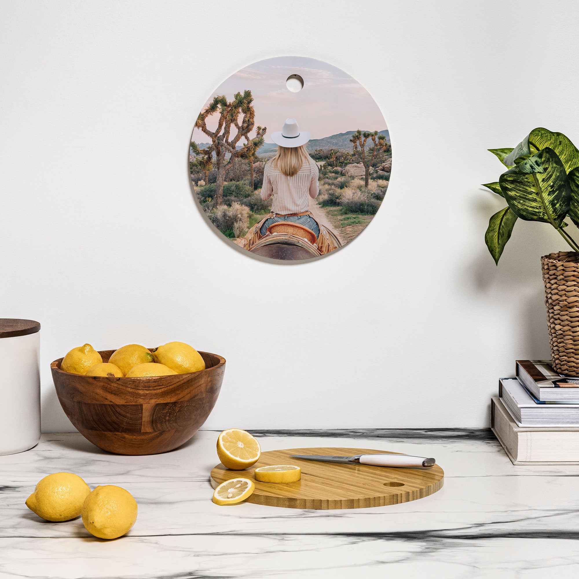 Gal Design The Desert Cowgirl Cutting Board Round