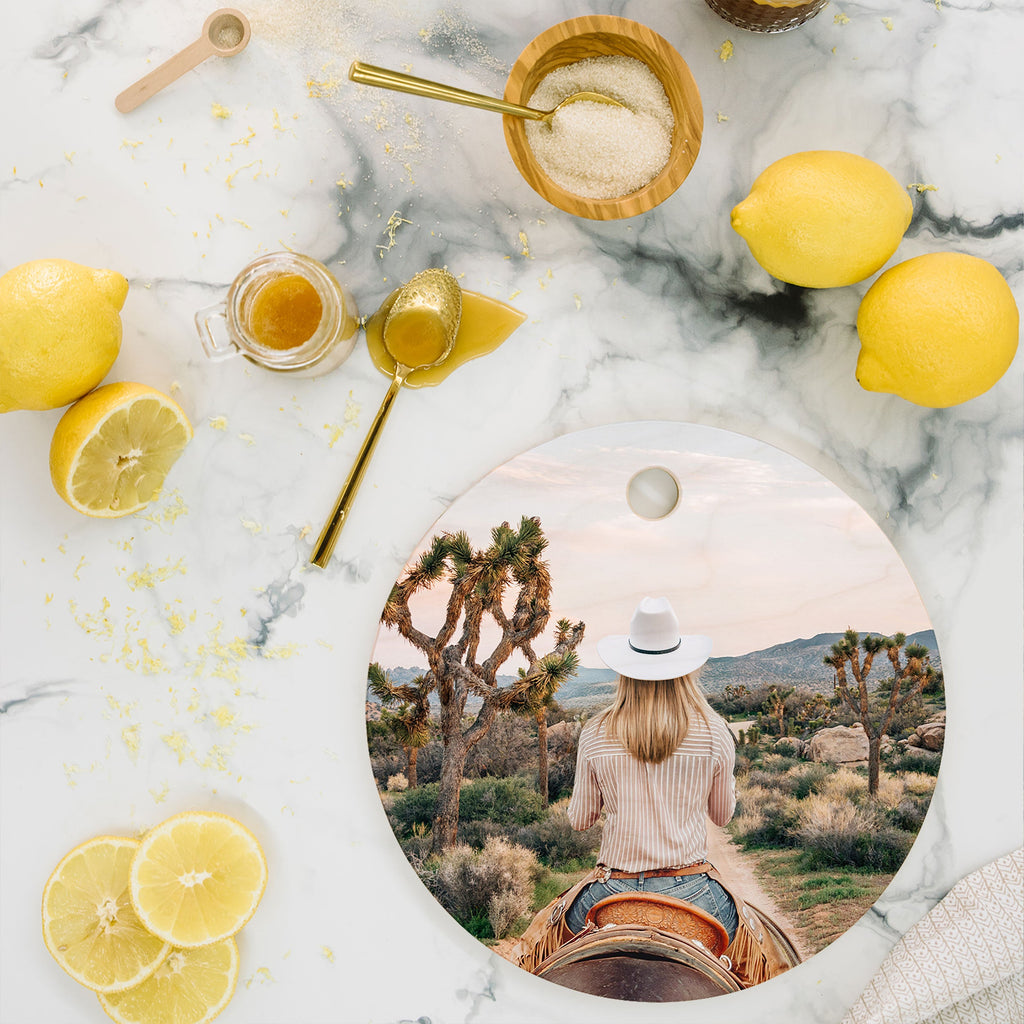 Gal Design The Desert Cowgirl Cutting Board Round
