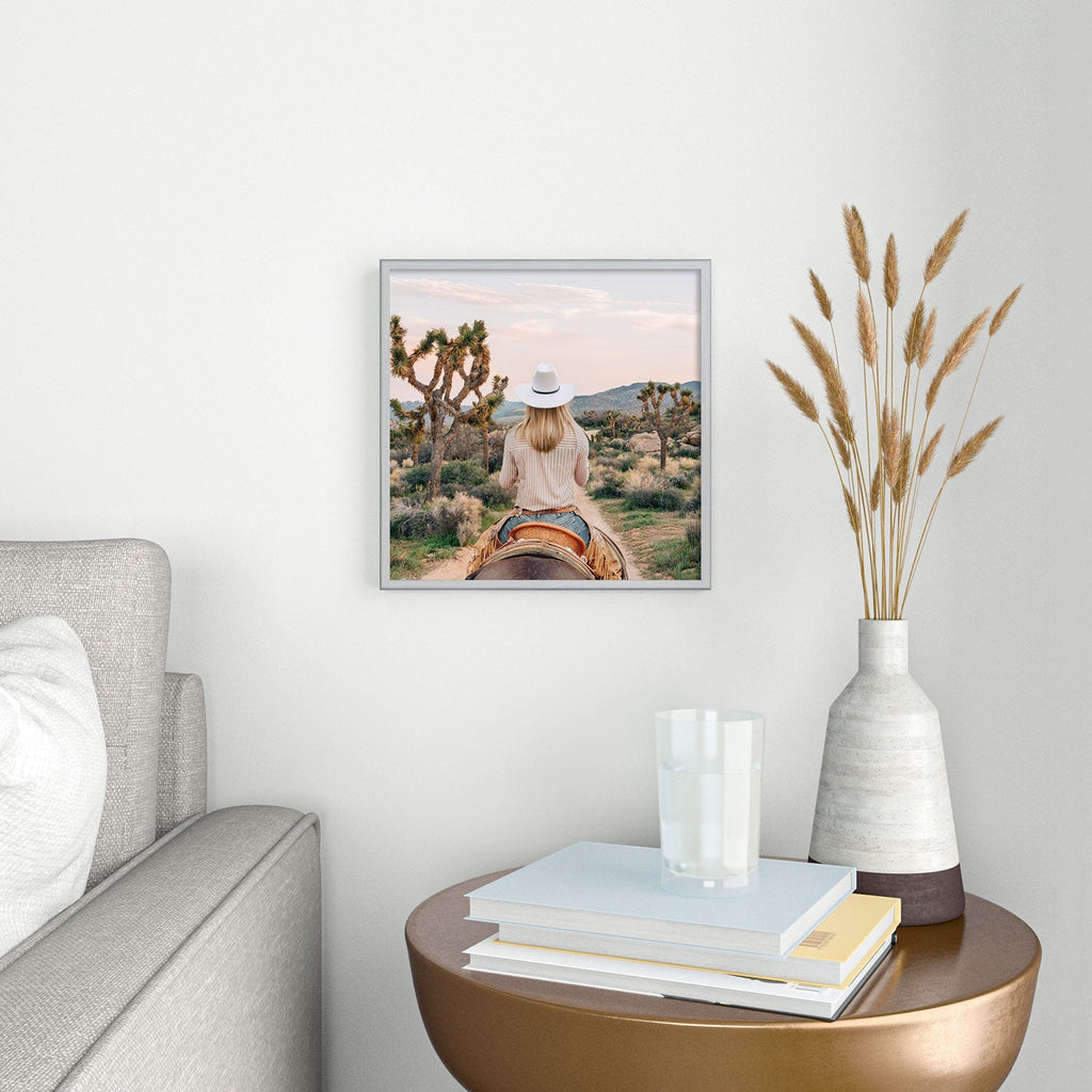 Gal Design The Desert Cowgirl Square Metal Framed Art Print