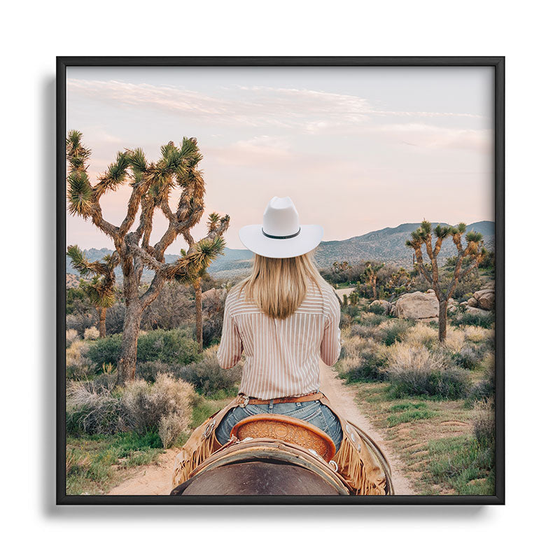 Gal Design The Desert Cowgirl Square Metal Framed Art Print