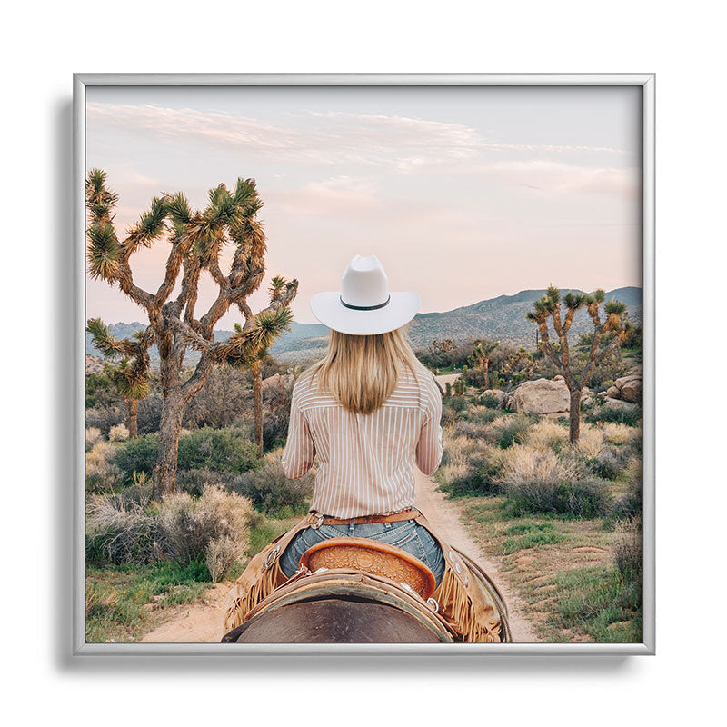 Gal Design The Desert Cowgirl Square Metal Framed Art Print