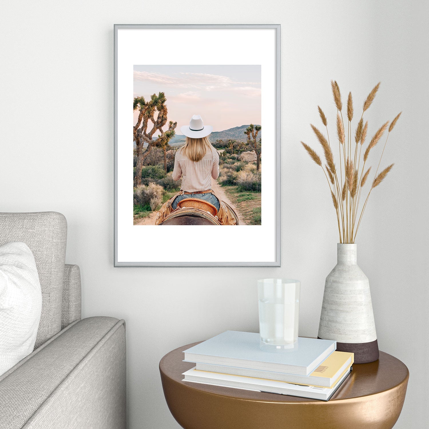 Gal Design The Desert Cowgirl Metal Framed Art Print