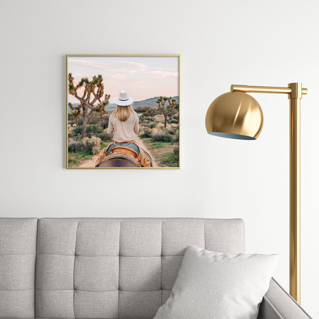 Gal Design The Desert Cowgirl Square Metal Framed Art Print