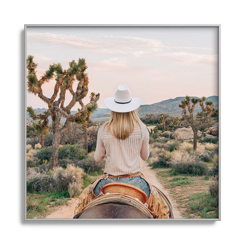 Gal Design The Desert Cowgirl Square Metal Framed Art Print