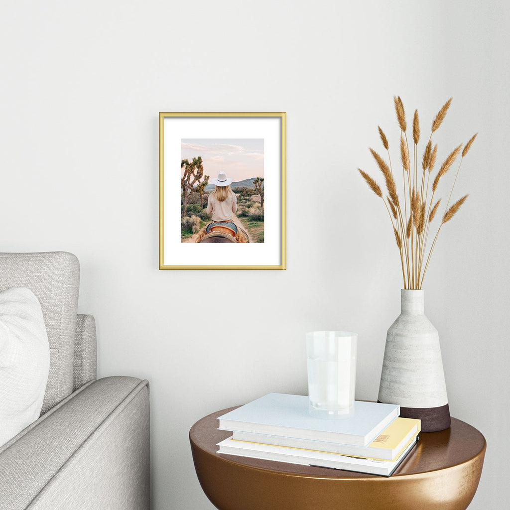 Gal Design The Desert Cowgirl Metal Framed Art Print