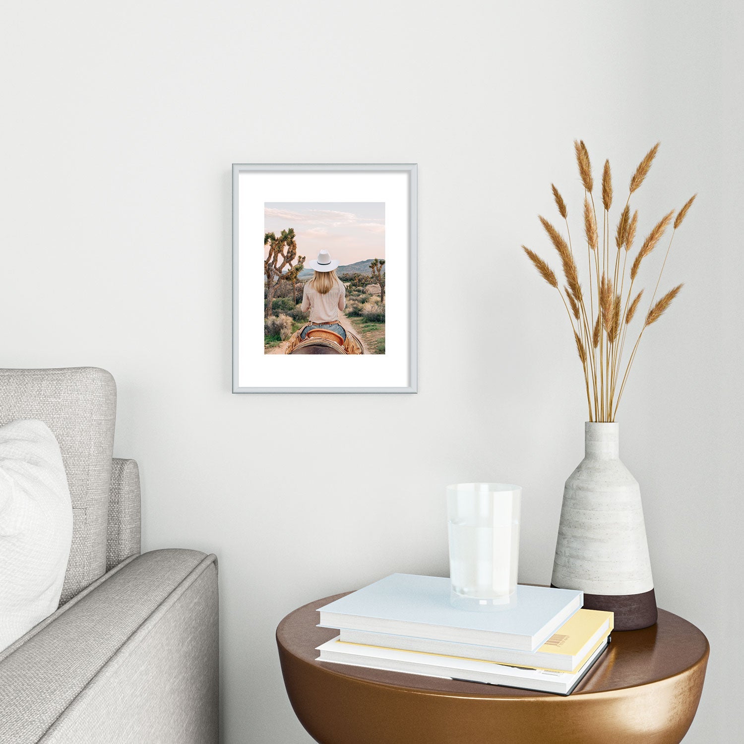 Gal Design The Desert Cowgirl Metal Framed Art Print
