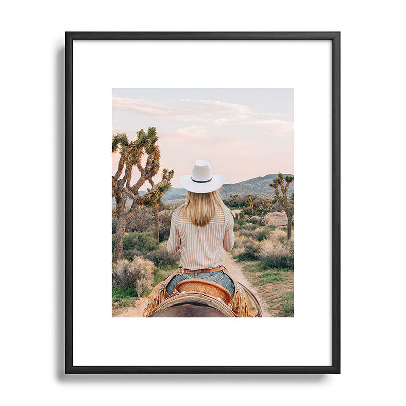 Gal Design The Desert Cowgirl Metal Framed Art Print