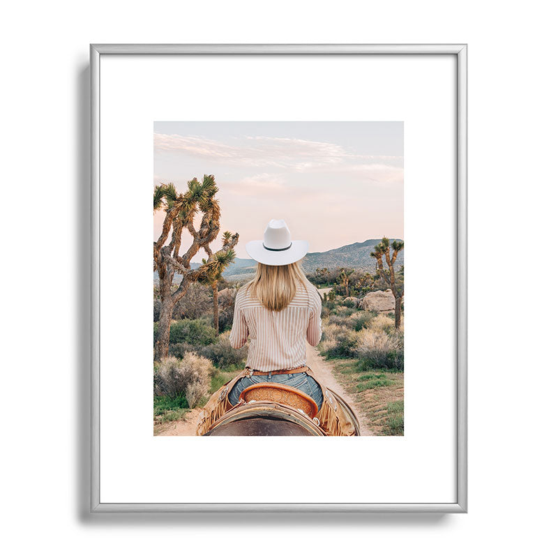 Gal Design The Desert Cowgirl Metal Framed Art Print