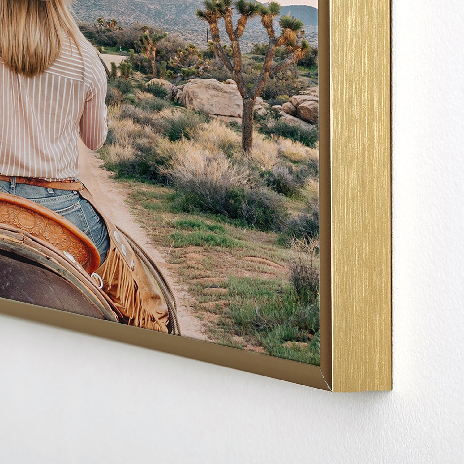 Gal Design The Desert Cowgirl Square Metal Framed Art Print