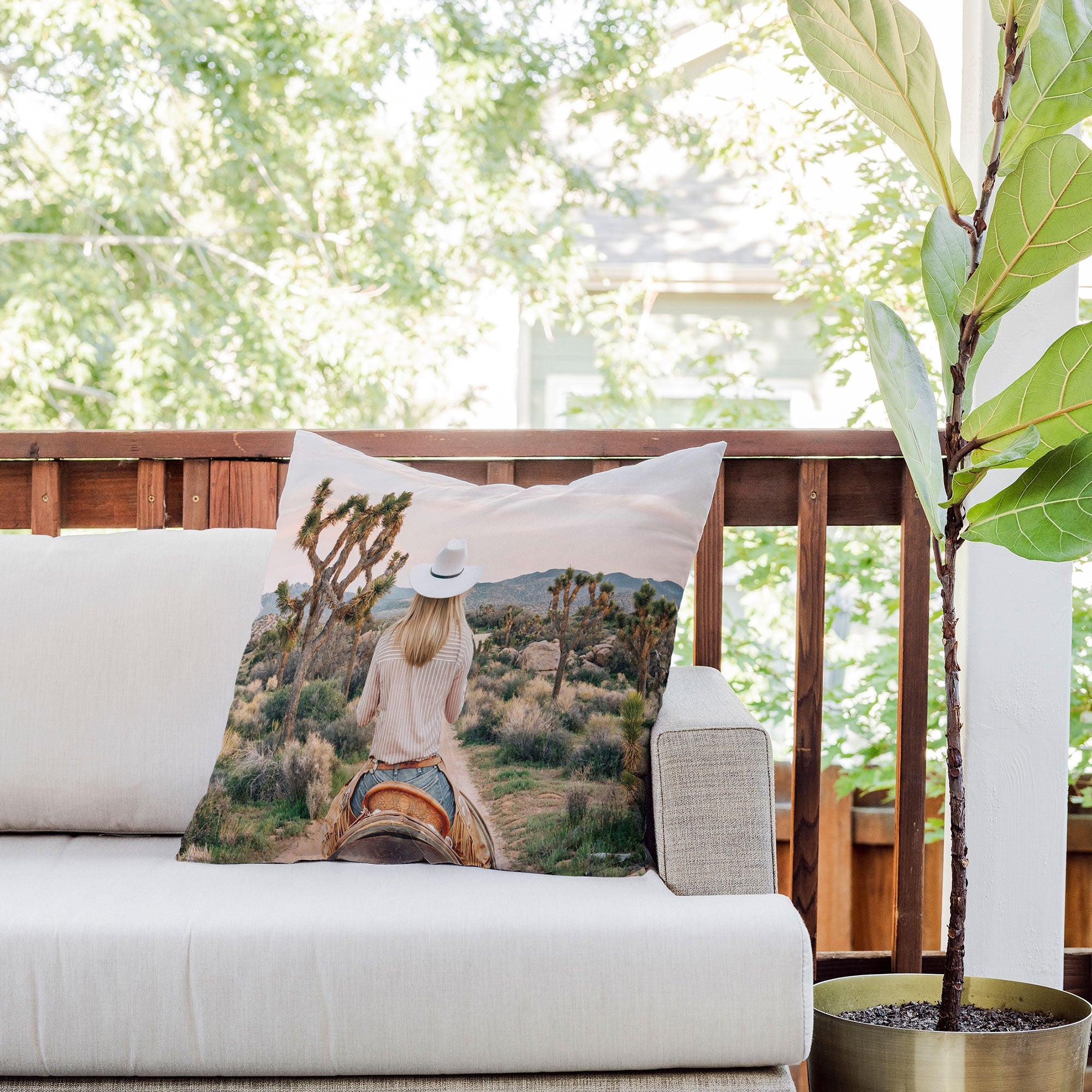 Gal Design The Desert Cowgirl Outdoor Throw Pillow