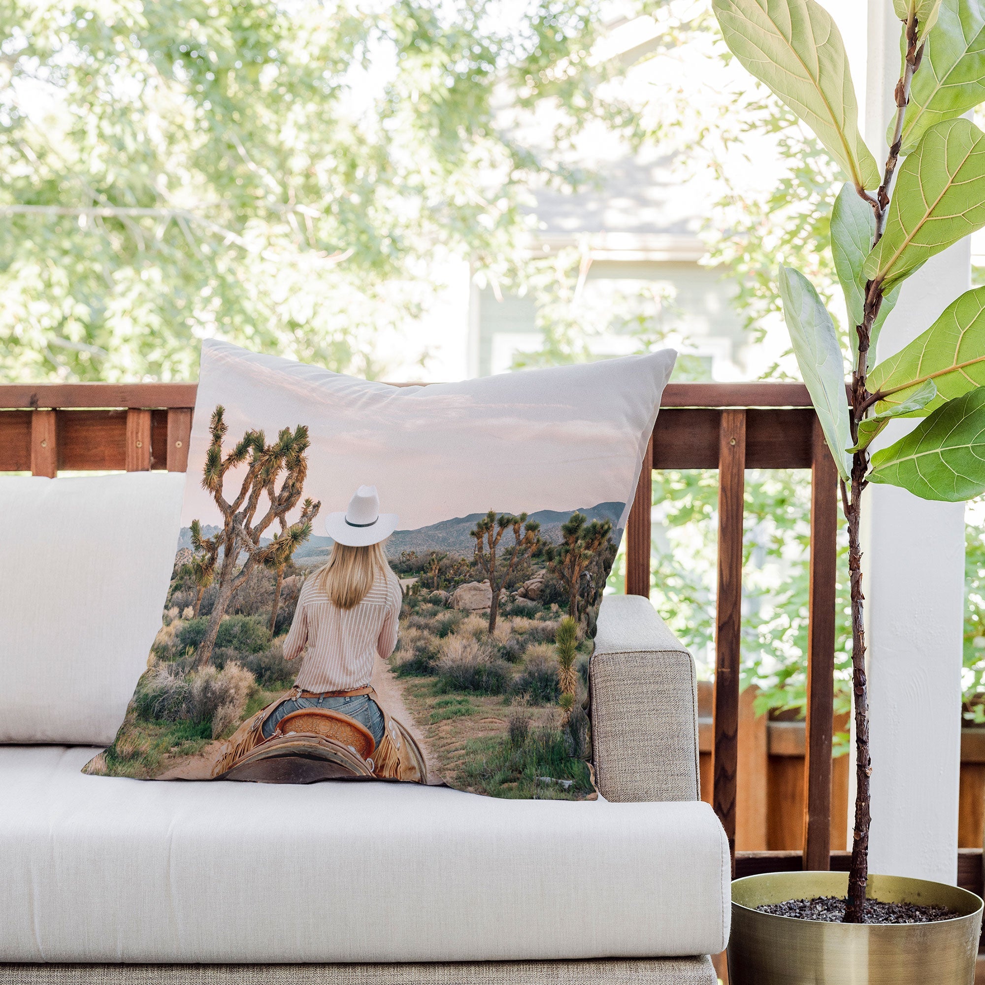 Gal Design The Desert Cowgirl Outdoor Throw Pillow