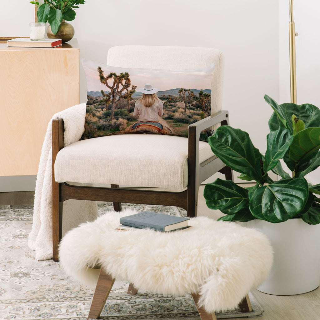 Gal Design The Desert Cowgirl Oblong Throw Pillow