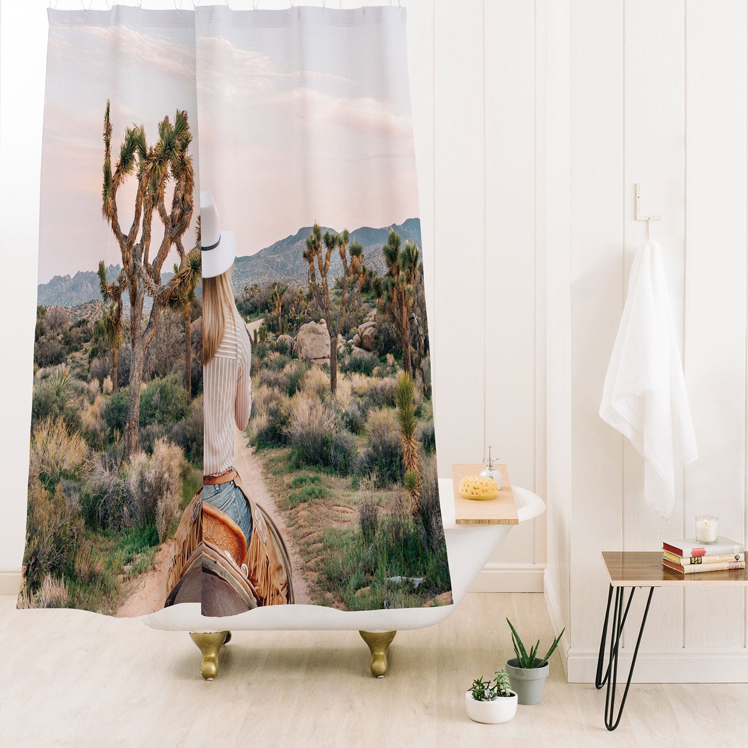 Gal Design The Desert Cowgirl Shower Curtain