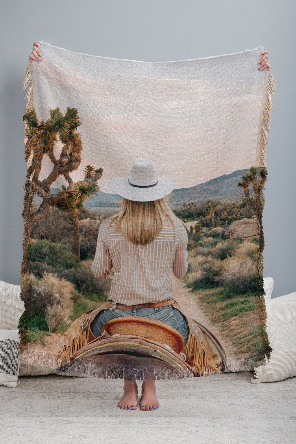 Gal Design The Desert Cowgirl Throw Blanket