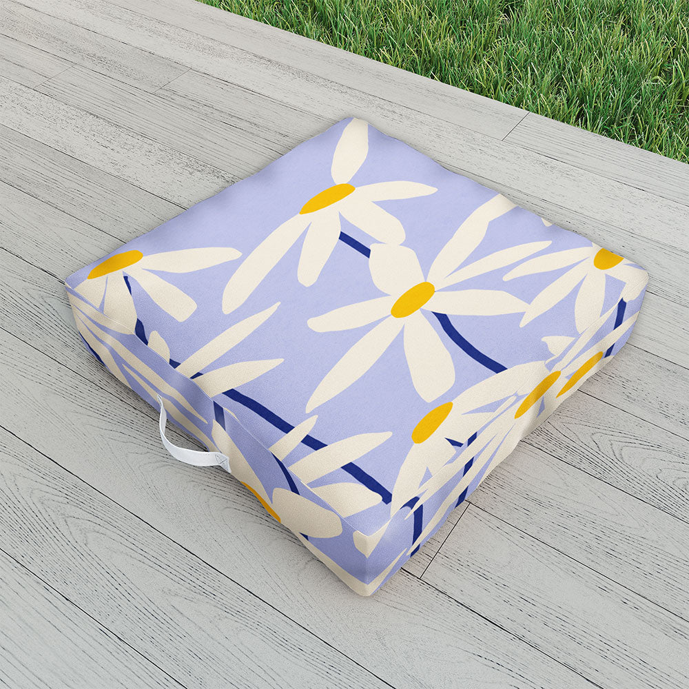 Gale Switzer Flower Market English Daisy Outdoor Floor Cushion