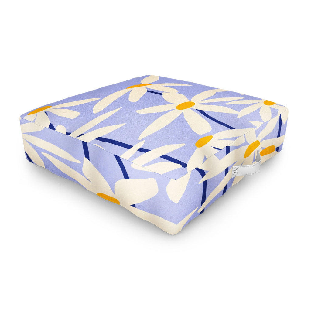 Gale Switzer Flower Market English Daisy Outdoor Floor Cushion