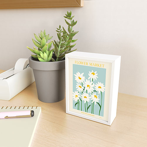 Gale Switzer Flower Market Oxeye Daisies Framed Mini Art Print