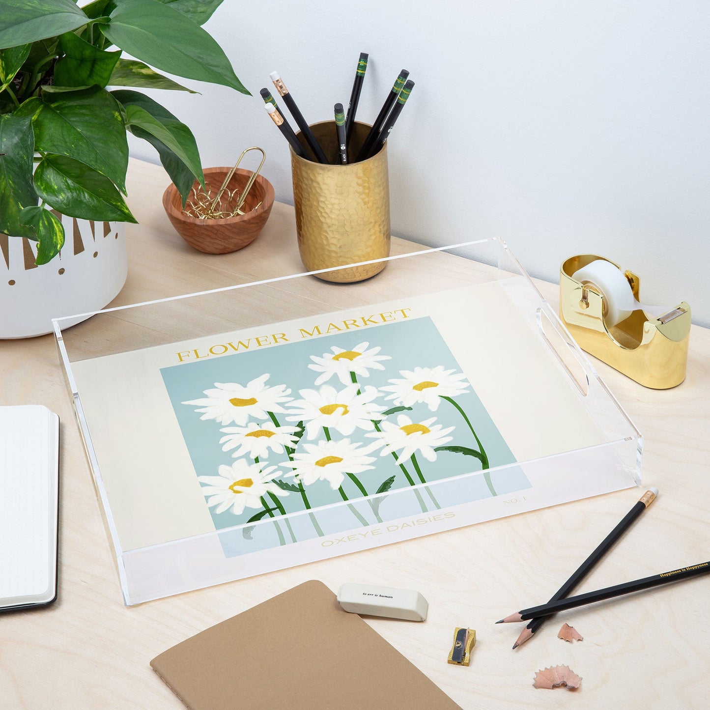 Gale Switzer Flower Market Oxeye Daisies Acrylic Tray