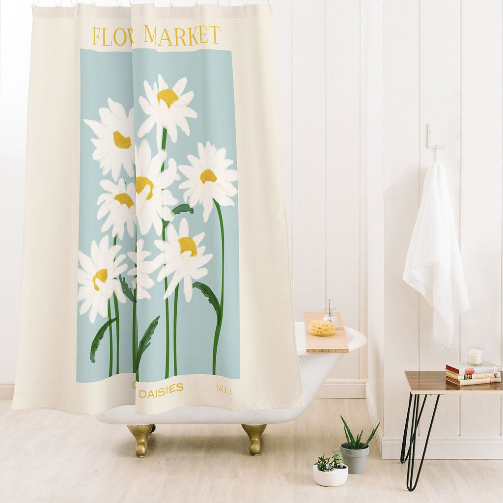 Gale Switzer Flower Market Oxeye Daisies Shower Curtain