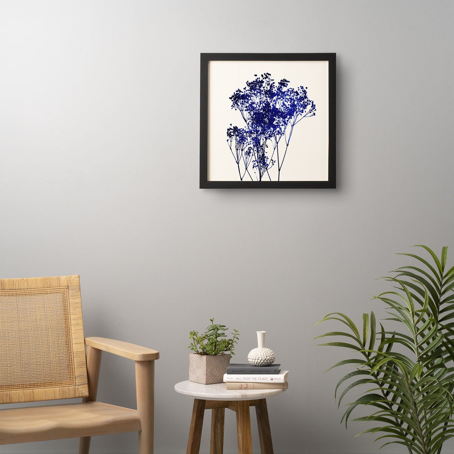 Garima Dhawan Babys Breath Indigo Framed Wall Art