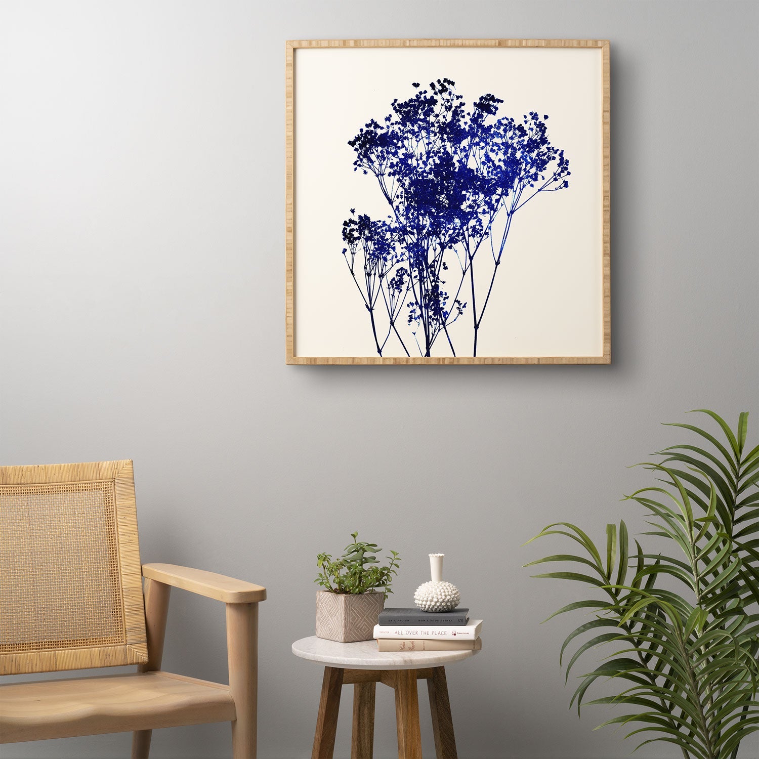 Garima Dhawan Babys Breath Indigo Framed Wall Art