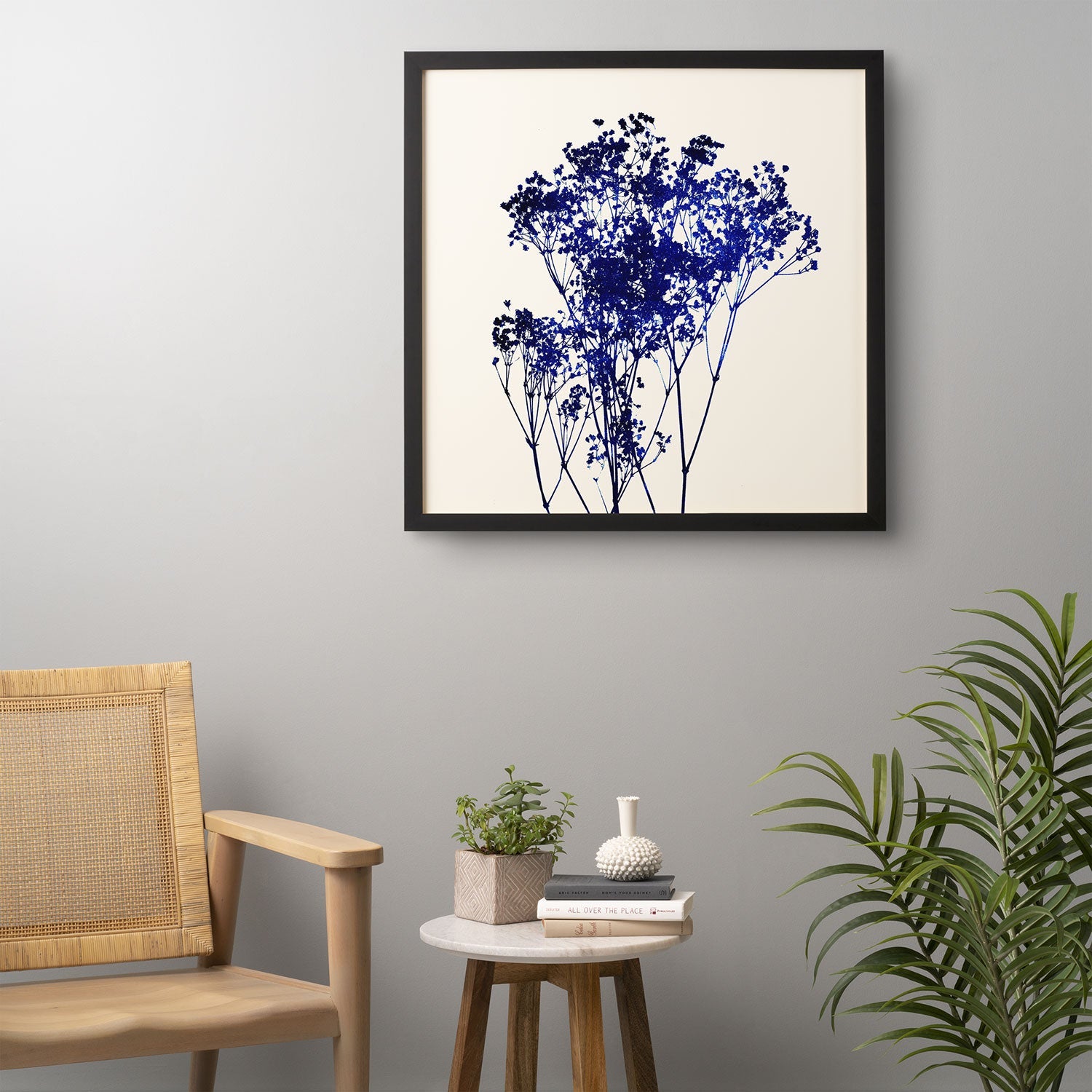 Garima Dhawan Babys Breath Indigo Framed Wall Art