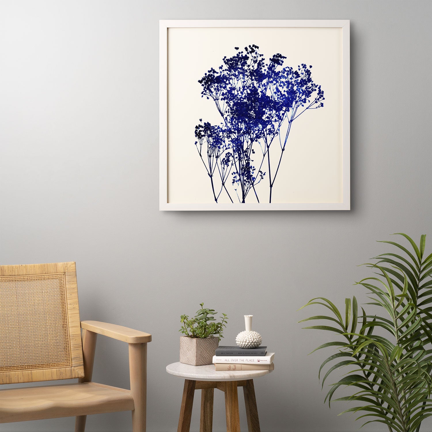 Garima Dhawan Babys Breath Indigo Framed Wall Art