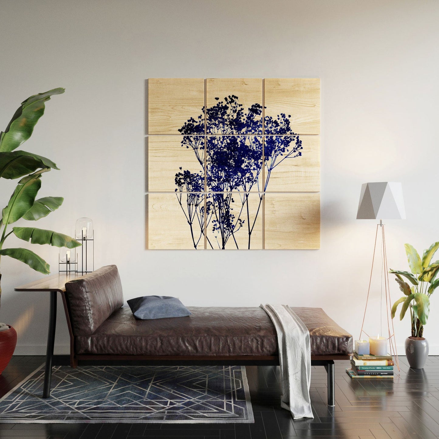 Garima Dhawan Babys Breath Indigo Wood Wall Mural