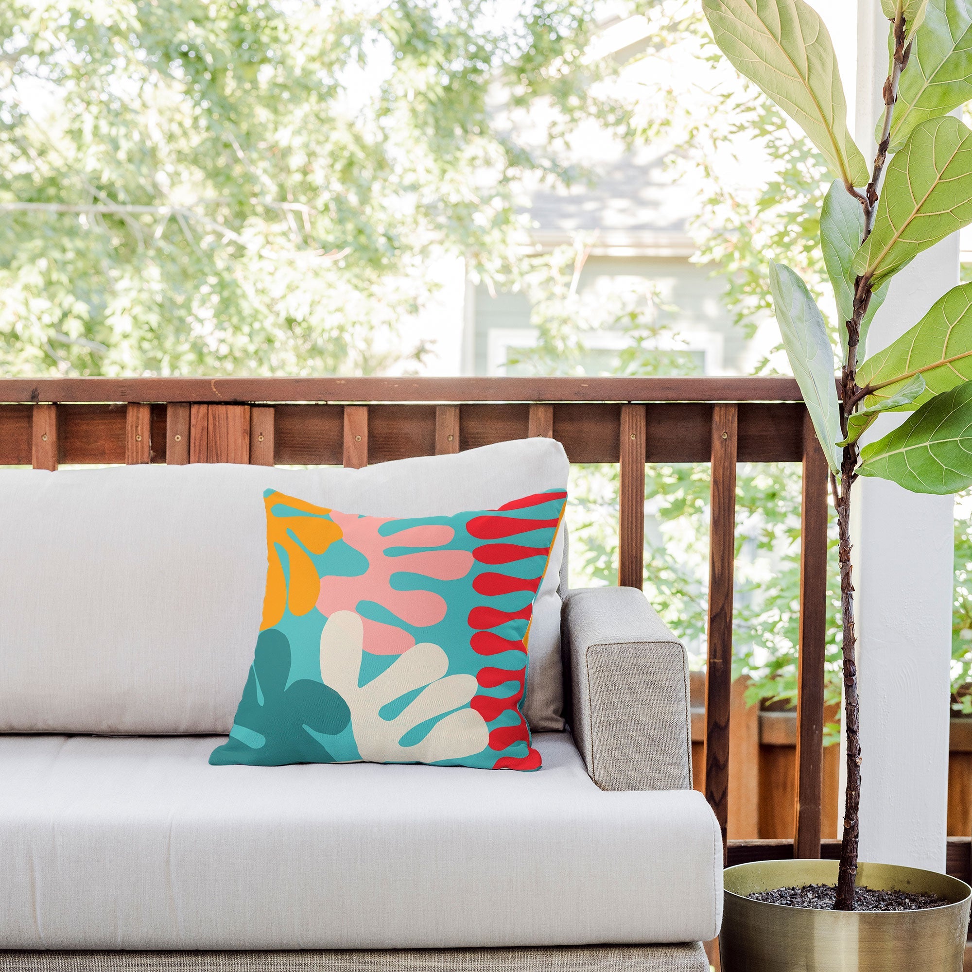 Garima Dhawan cutouts 52 Outdoor Throw Pillow