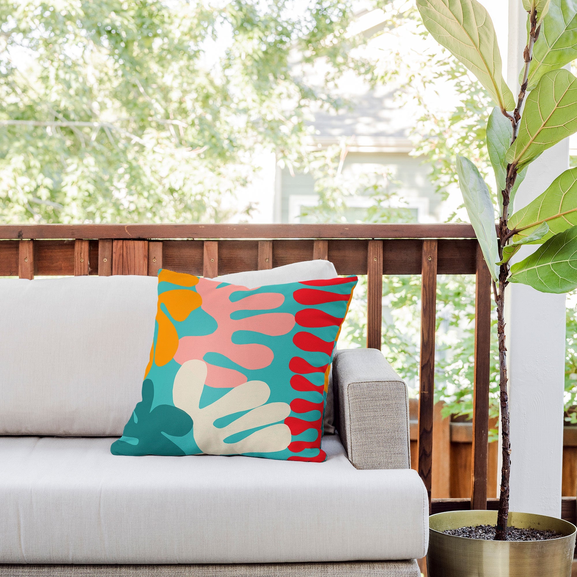Garima Dhawan cutouts 52 Outdoor Throw Pillow