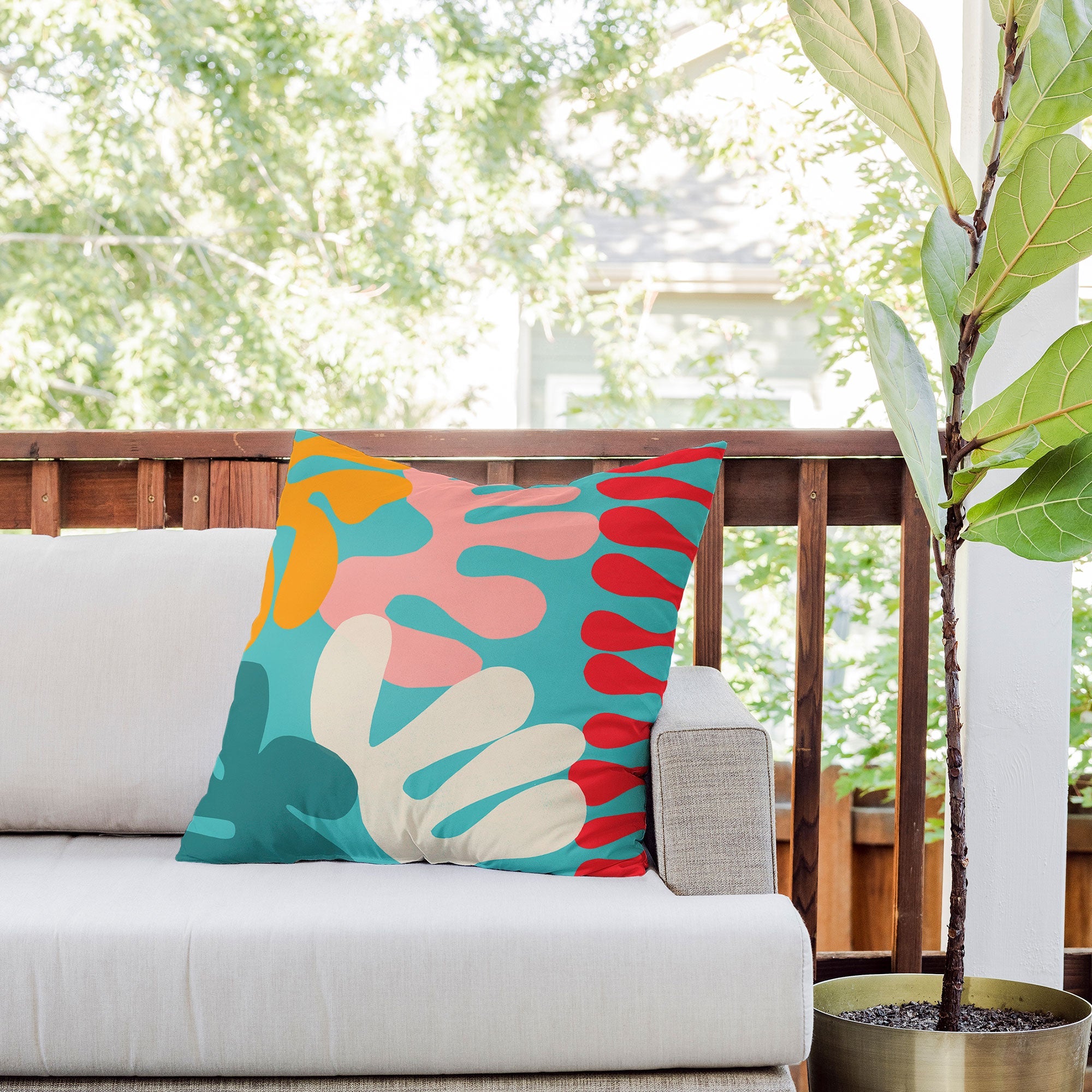 Garima Dhawan cutouts 52 Outdoor Throw Pillow