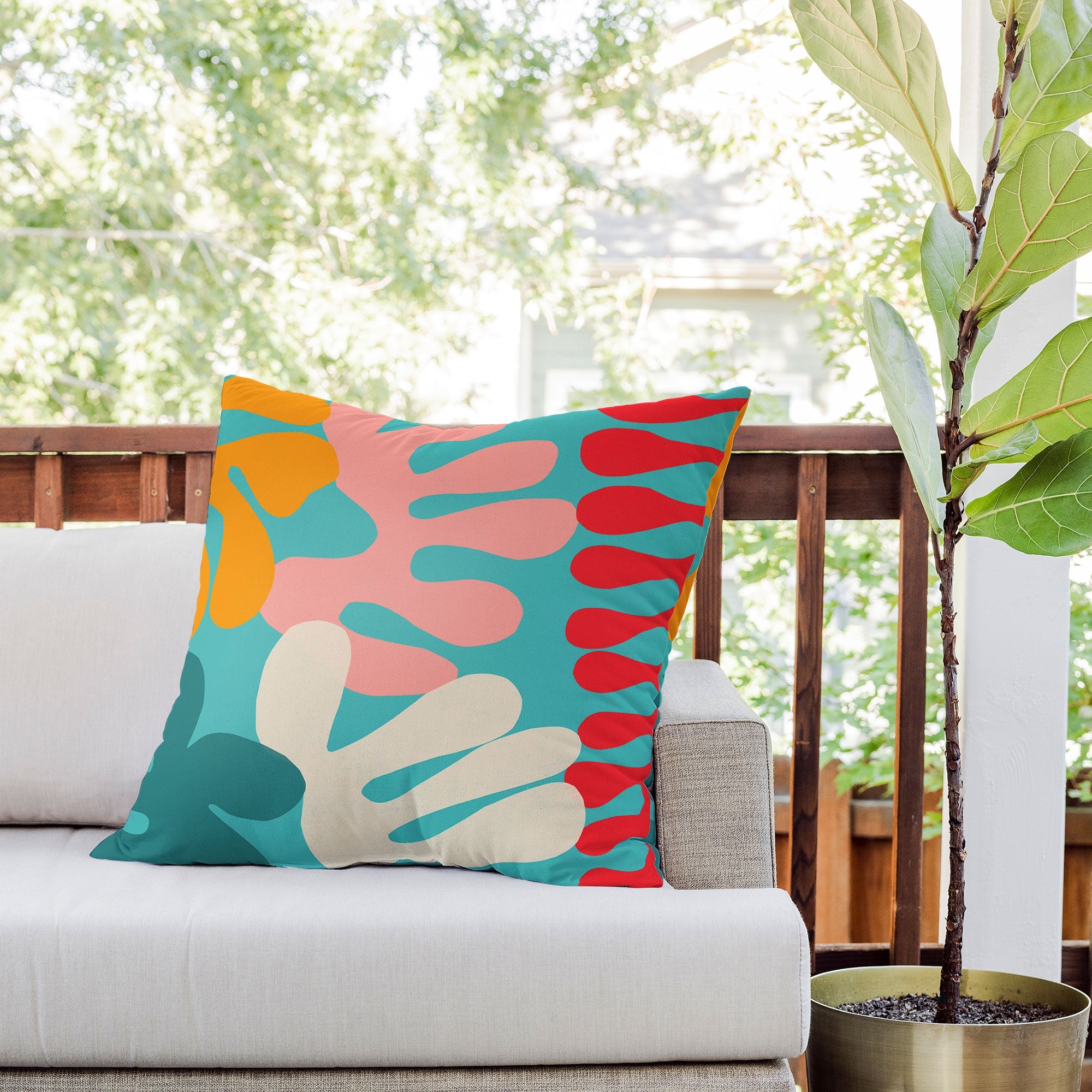Garima Dhawan cutouts 52 Outdoor Throw Pillow