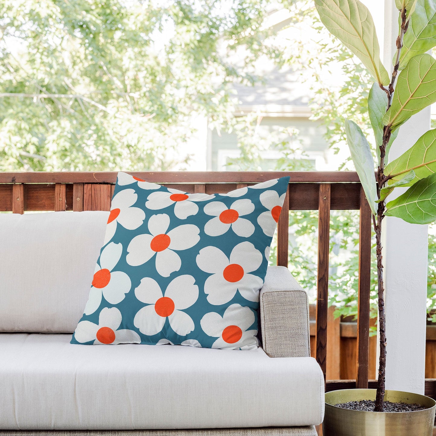 Garima Dhawan dogwood 21 Outdoor Throw Pillow