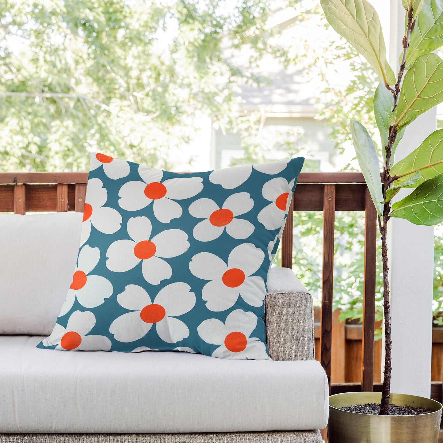 Garima Dhawan dogwood 21 Outdoor Throw Pillow