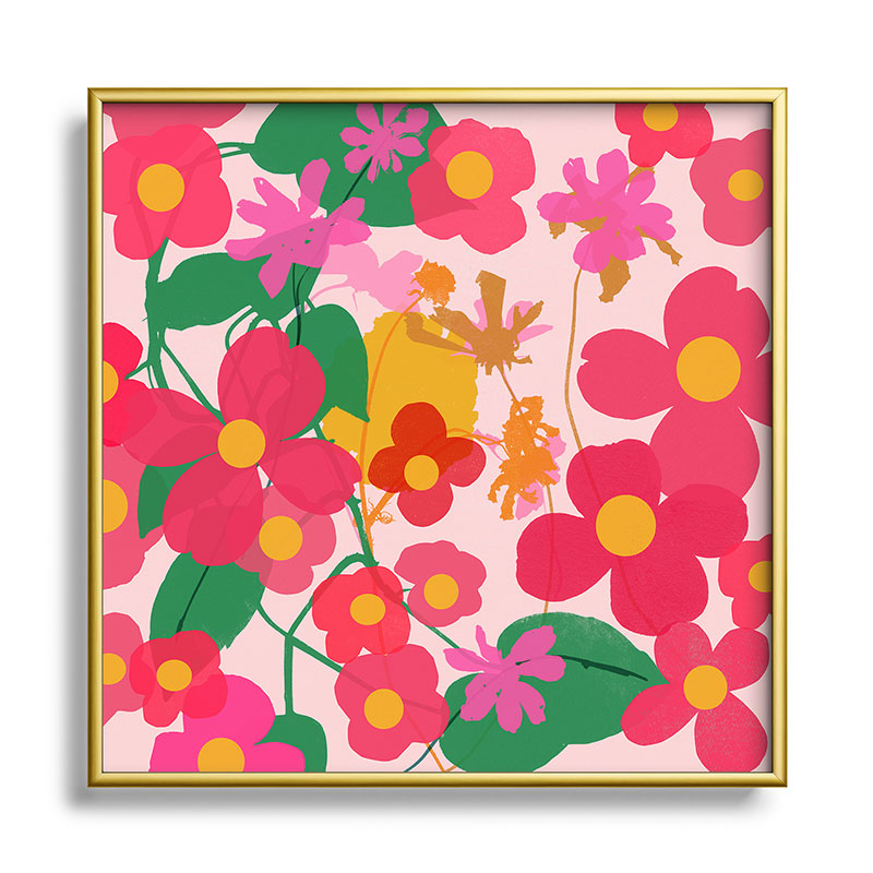 Garima Dhawan garden 2 Square Metal Framed Art Print