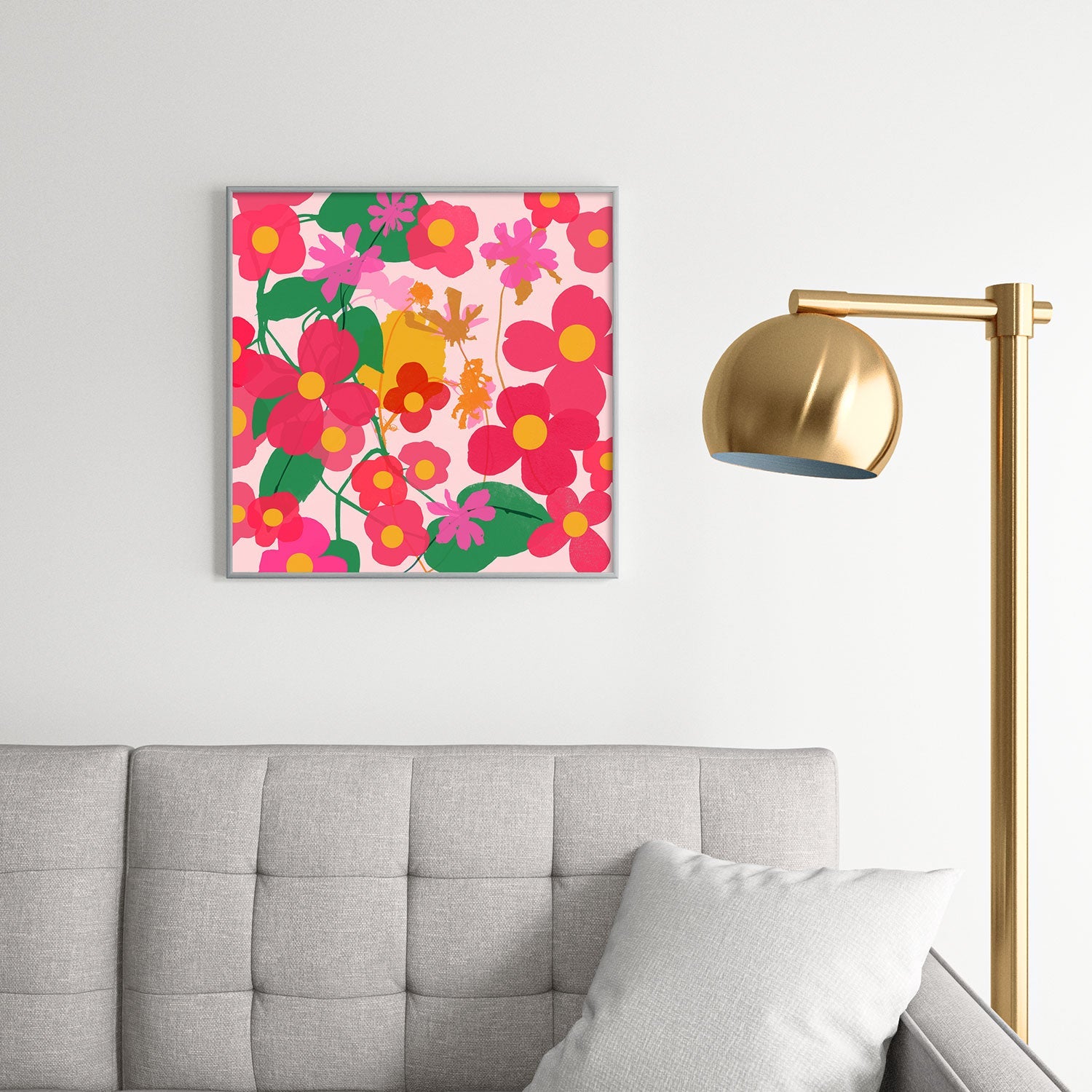 Garima Dhawan garden 2 Square Metal Framed Art Print