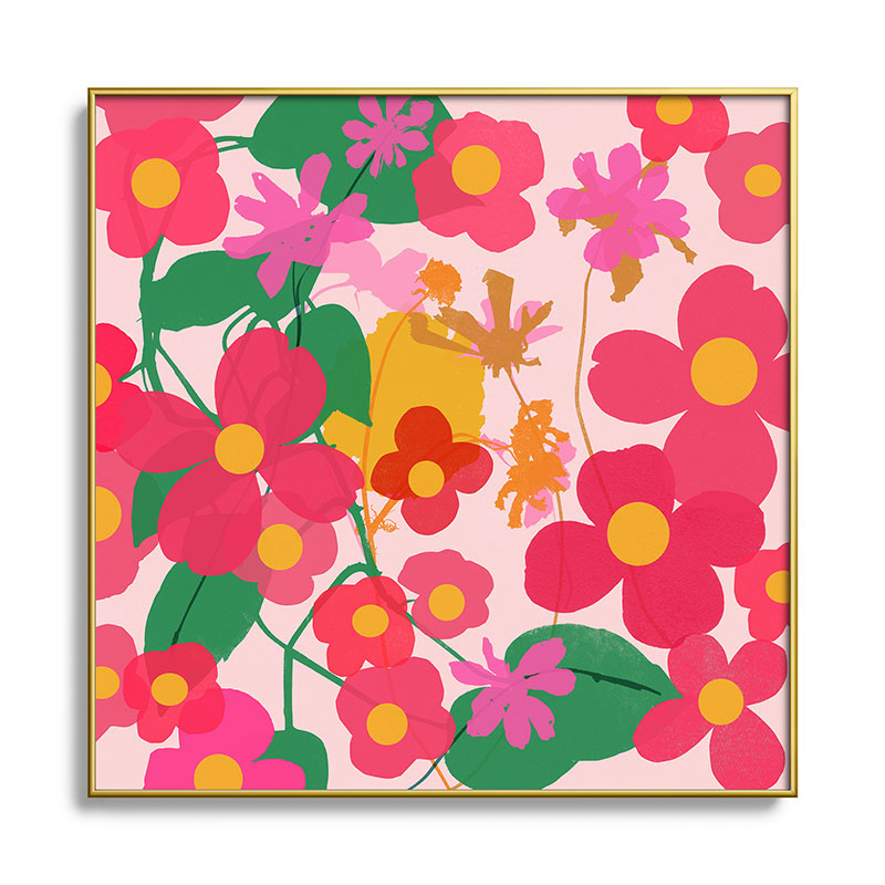 Garima Dhawan garden 2 Square Metal Framed Art Print