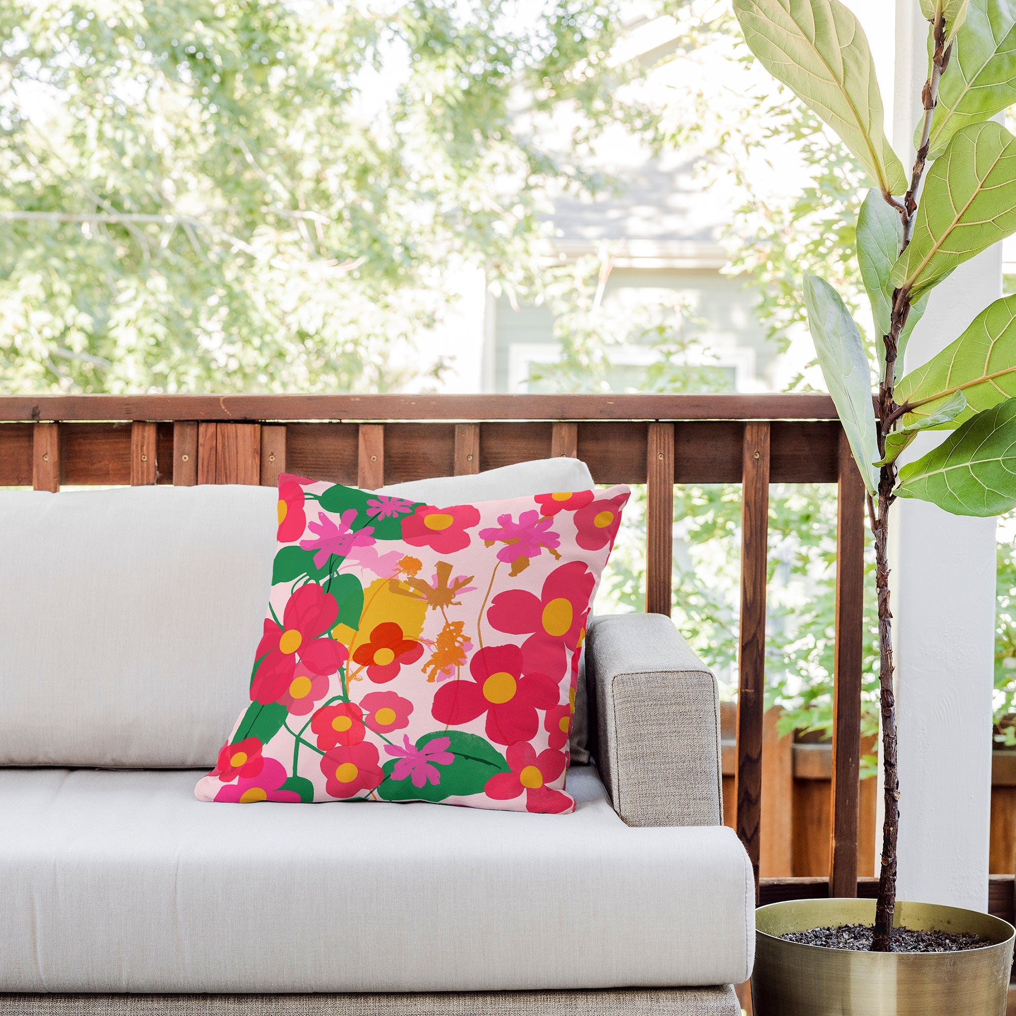 Garima Dhawan garden 2 Outdoor Throw Pillow