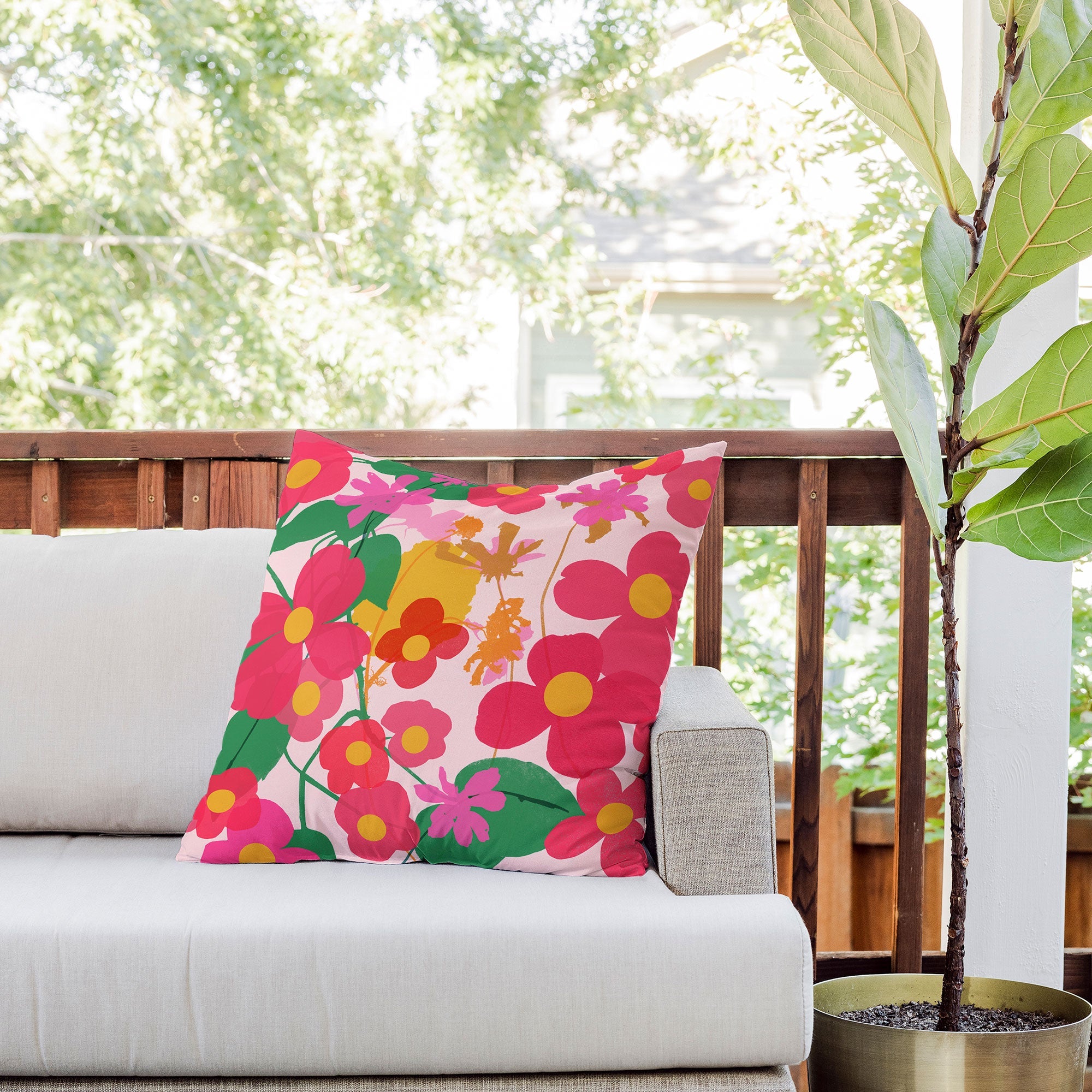 Garima Dhawan garden 2 Outdoor Throw Pillow