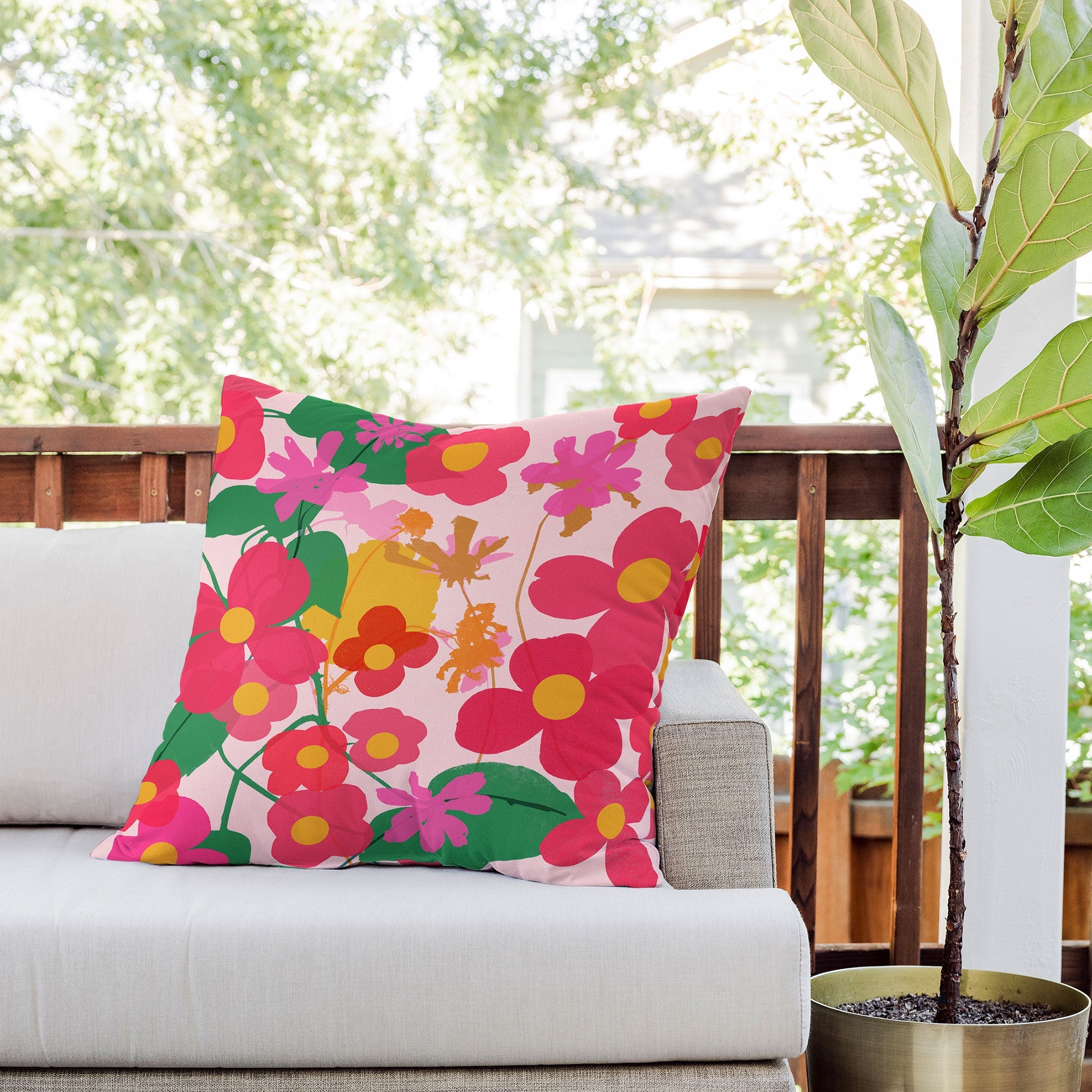 Garima Dhawan garden 2 Outdoor Throw Pillow