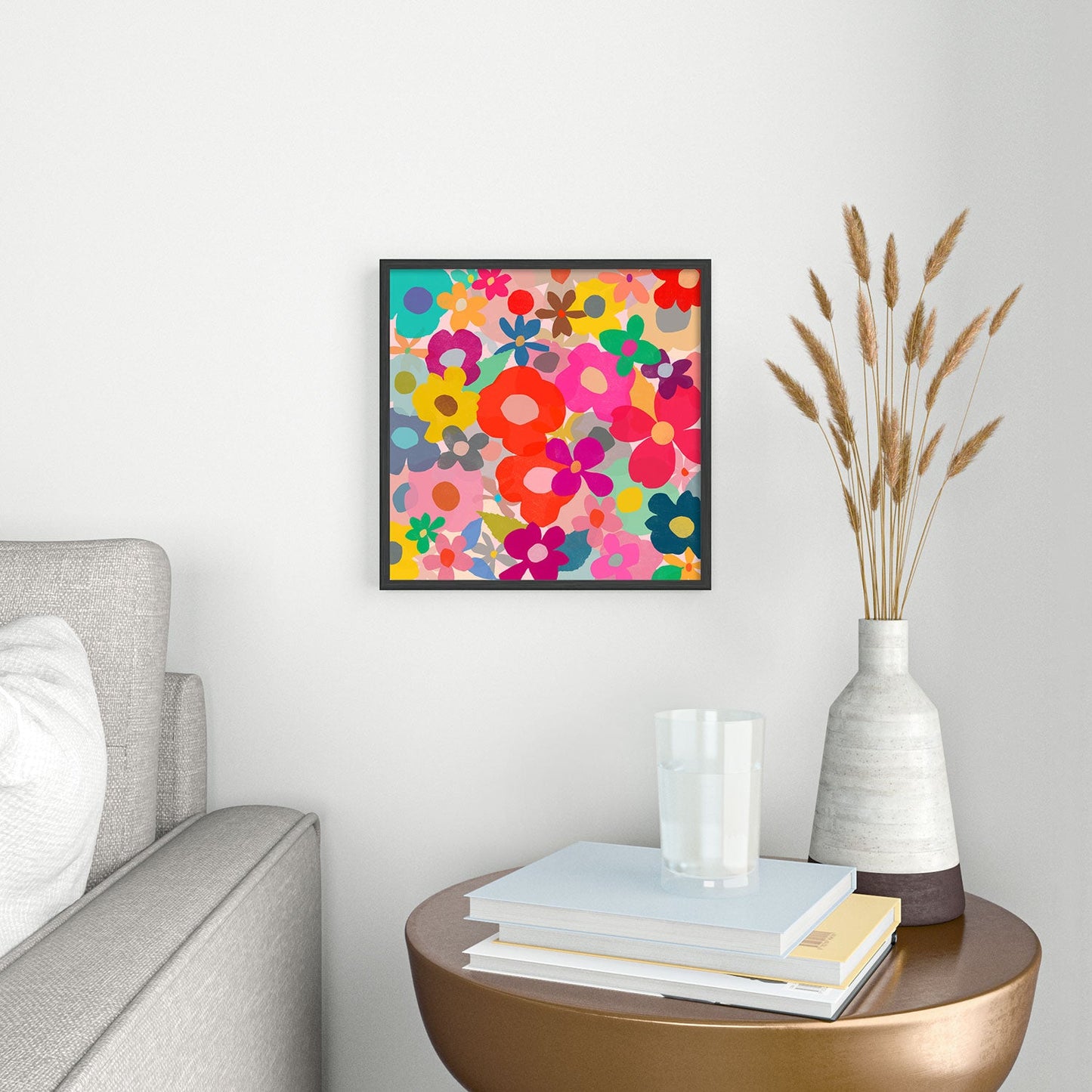 Garima Dhawan garden 3 Square Metal Framed Art Print